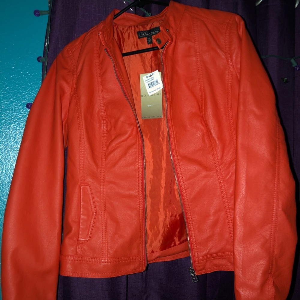 Orange Leather Jacket